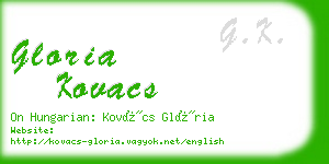 gloria kovacs business card